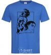 Мужская футболка Eren Yaeger Атака титанов Ярко-синий фото