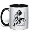 Mug with a colored handle Eren Yaeger Attack of the Titans black фото