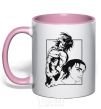 Mug with a colored handle Eren Yaeger Attack of the Titans light-pink фото
