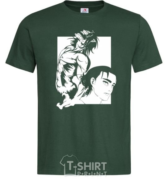 Мужская футболка Eren Yaeger Атака титанов Темно-зеленый фото