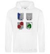 Men`s hoodie Attack of the titans emblem White фото