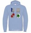 Men`s hoodie Attack of the titans emblem sky-blue фото