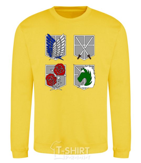 Sweatshirt Attack of the titans emblem yellow фото