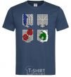 Men's T-Shirt Attack of the titans emblem navy-blue фото