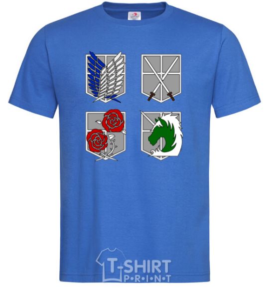 Men's T-Shirt Attack of the titans emblem royal-blue фото