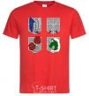 Men's T-Shirt Attack of the titans emblem red фото