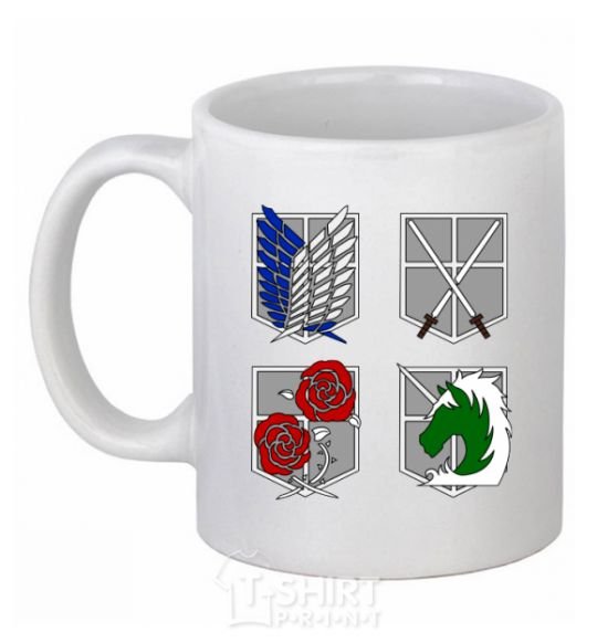 Ceramic mug Attack of the titans emblem White фото