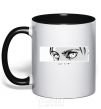 Mug with a colored handle The eyes of anime black фото