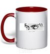 Mug with a colored handle The eyes of anime red фото