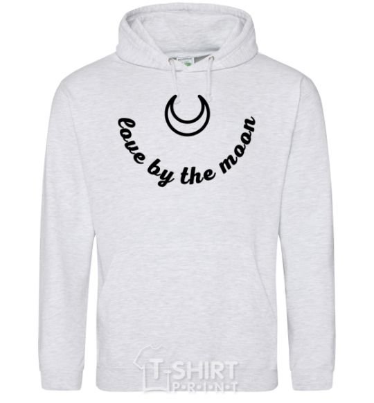 Men`s hoodie Love by the moon sport-grey фото