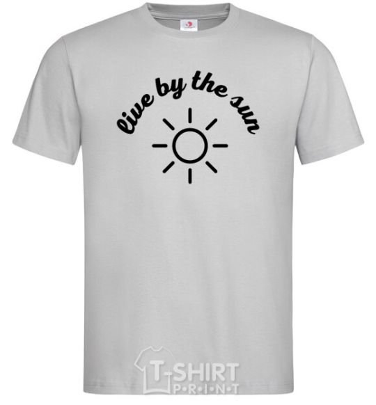 Men's T-Shirt Live by the sun steam room grey фото