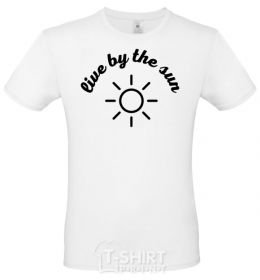 Men's T-Shirt Live by the sun steam room White фото