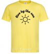 Men's T-Shirt Live by the sun steam room cornsilk фото