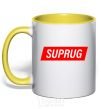 Mug with a colored handle SUPRUG yellow фото