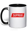 Mug with a colored handle SUPRUG black фото