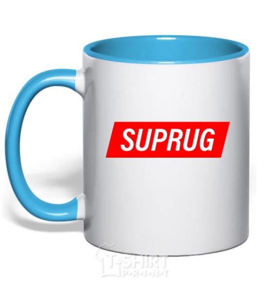 Mug with a colored handle SUPRUG sky-blue фото