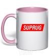 Mug with a colored handle SUPRUG light-pink фото