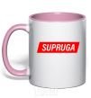 Чашка с цветной ручкой SUPRUGA Нежно розовый фото