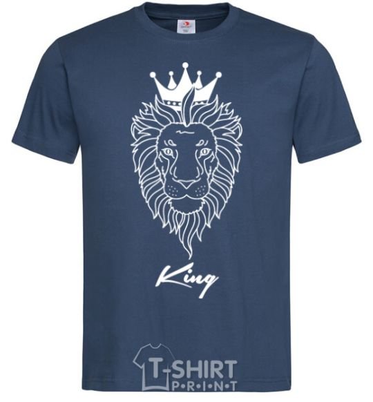 Men's T-Shirt The lion is King King navy-blue фото