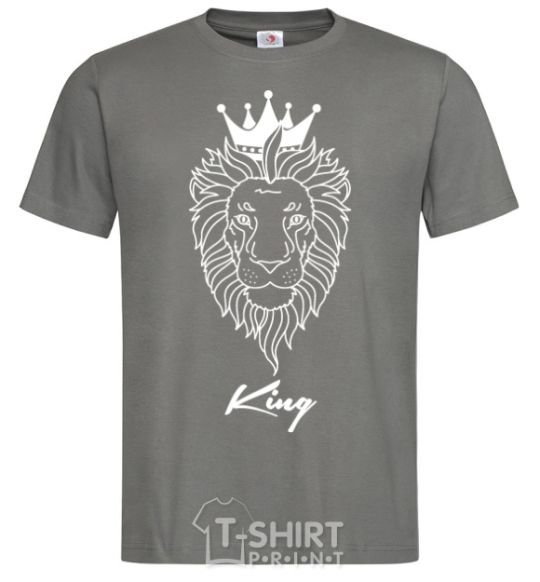 Men's T-Shirt The lion is King King dark-grey фото