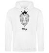 Men`s hoodie The lion is King King White фото