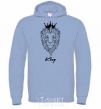 Men`s hoodie The lion is King King sky-blue фото