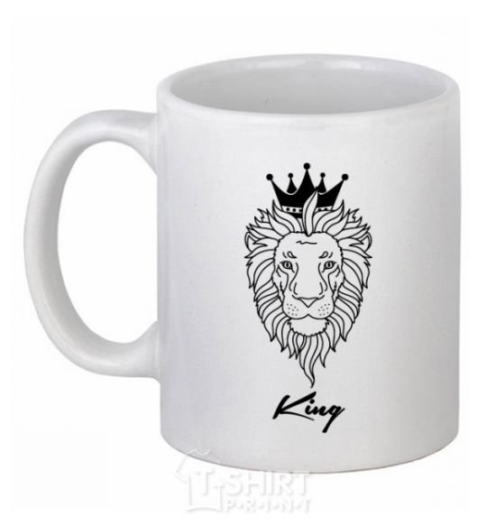 Ceramic mug The lion is King King White фото