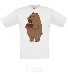 Kids T-shirt We're regular grizzly bear ice cream bears White фото