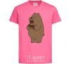 Детская футболка Мы обычные медведи гризли мишка мороженое Ярко-розовый фото
