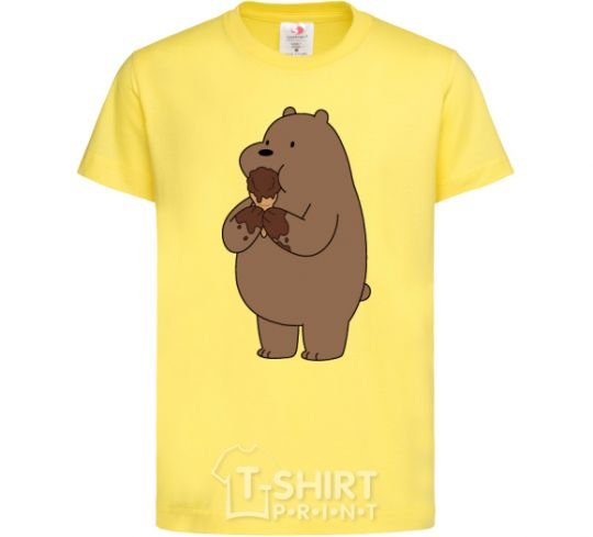 Детская футболка Мы обычные медведи гризли мишка мороженое Лимонный фото