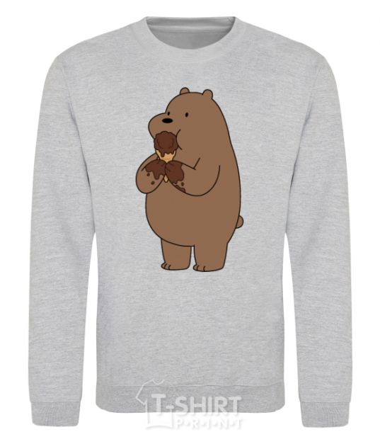 Sweatshirt We're regular grizzly bear ice cream bears sport-grey фото