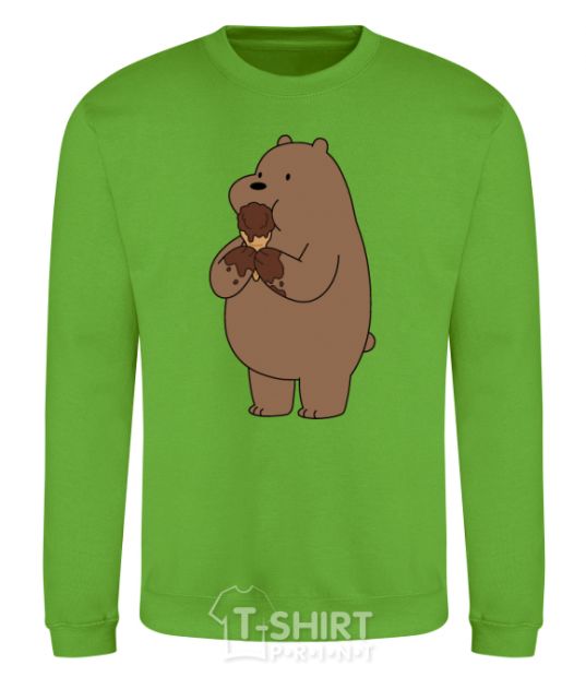 Sweatshirt We're regular grizzly bear ice cream bears orchid-green фото