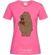 Женская футболка Мы обычные медведи гризли мишка мороженое Ярко-розовый фото