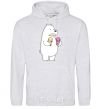 Men`s hoodie We're regular polar bear ice cream bears sport-grey фото