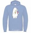 Men`s hoodie We're regular polar bear ice cream bears sky-blue фото