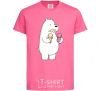 Детская футболка Мы обычные медведи белый мишка мороженое Ярко-розовый фото