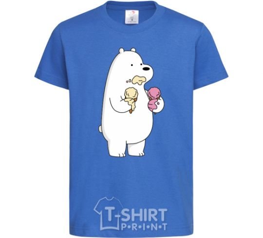 Kids T-shirt We're regular polar bear ice cream bears royal-blue фото