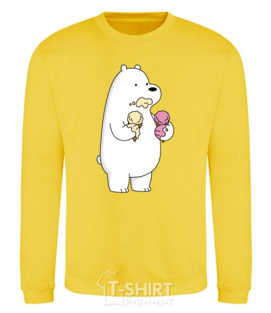 Sweatshirt We're regular polar bear ice cream bears yellow фото