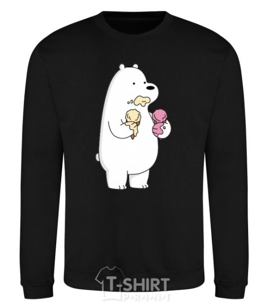 Sweatshirt We're regular polar bear ice cream bears black фото