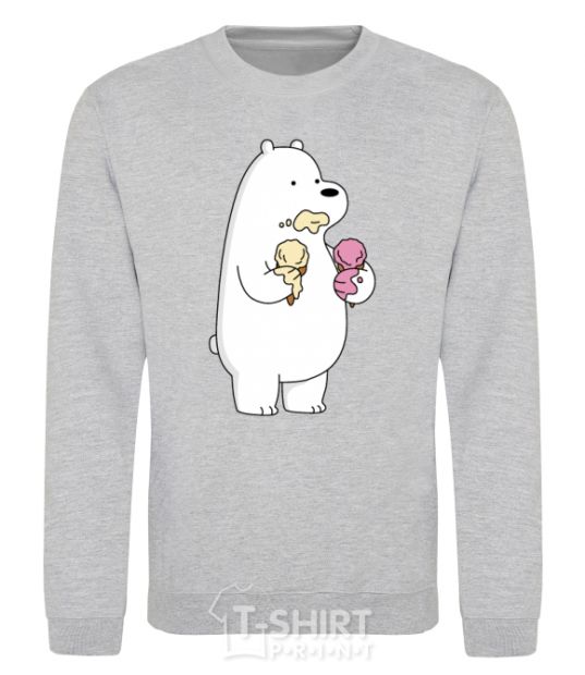 Sweatshirt We're regular polar bear ice cream bears sport-grey фото