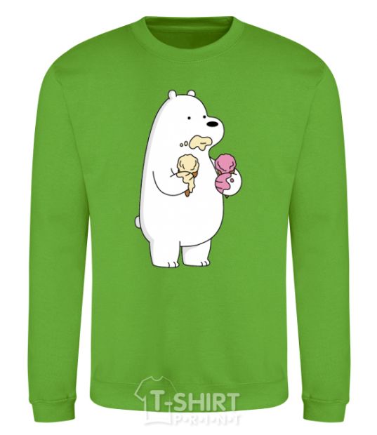 Sweatshirt We're regular polar bear ice cream bears orchid-green фото