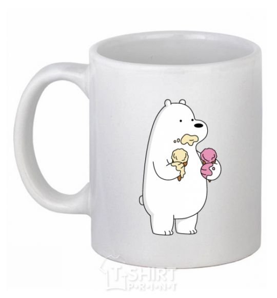 Ceramic mug We're regular polar bear ice cream bears White фото