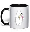 Mug with a colored handle We're regular polar bear ice cream bears black фото
