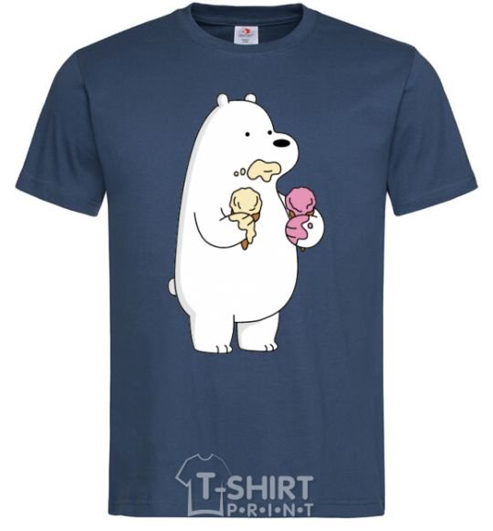 Men's T-Shirt We're regular polar bear ice cream bears navy-blue фото