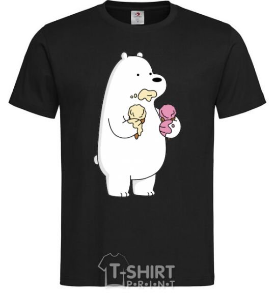 Men's T-Shirt We're regular polar bear ice cream bears black фото