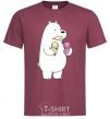 Мужская футболка Мы обычные медведи белый мишка мороженое Бордовый фото