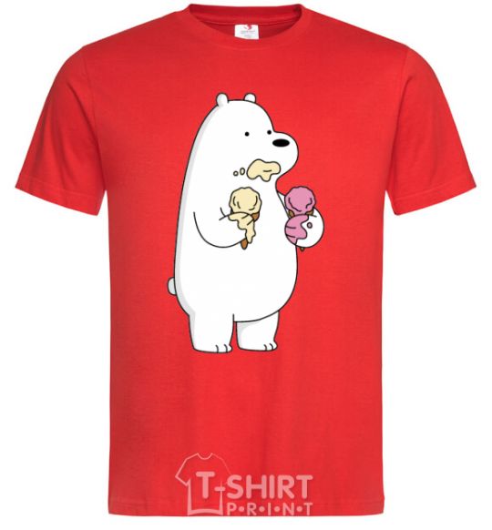 Men's T-Shirt We're regular polar bear ice cream bears red фото