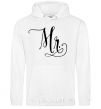 Men`s hoodie Paired mr monogram White фото