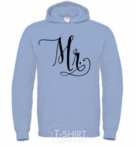 Men`s hoodie Paired mr monogram sky-blue фото