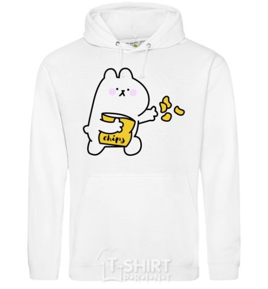 Men`s hoodie Steamed bunny chips White фото